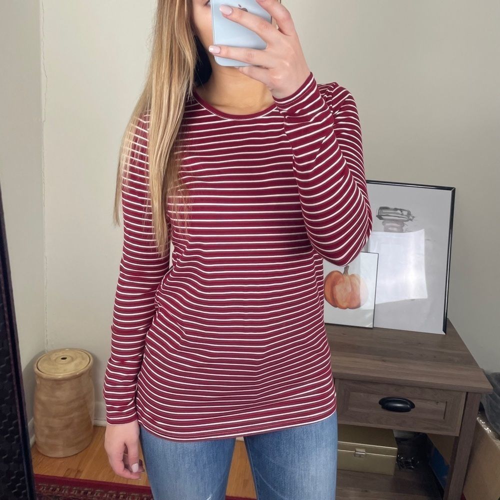 Marley Lilly Red and White Stripe Long Sleeve